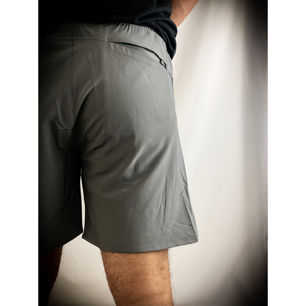 Salty Savage Men’s OG Smile Wave Cut Hybrid Training Shorts | Charcoal Gray - Salty Savage - Dudes Shorts