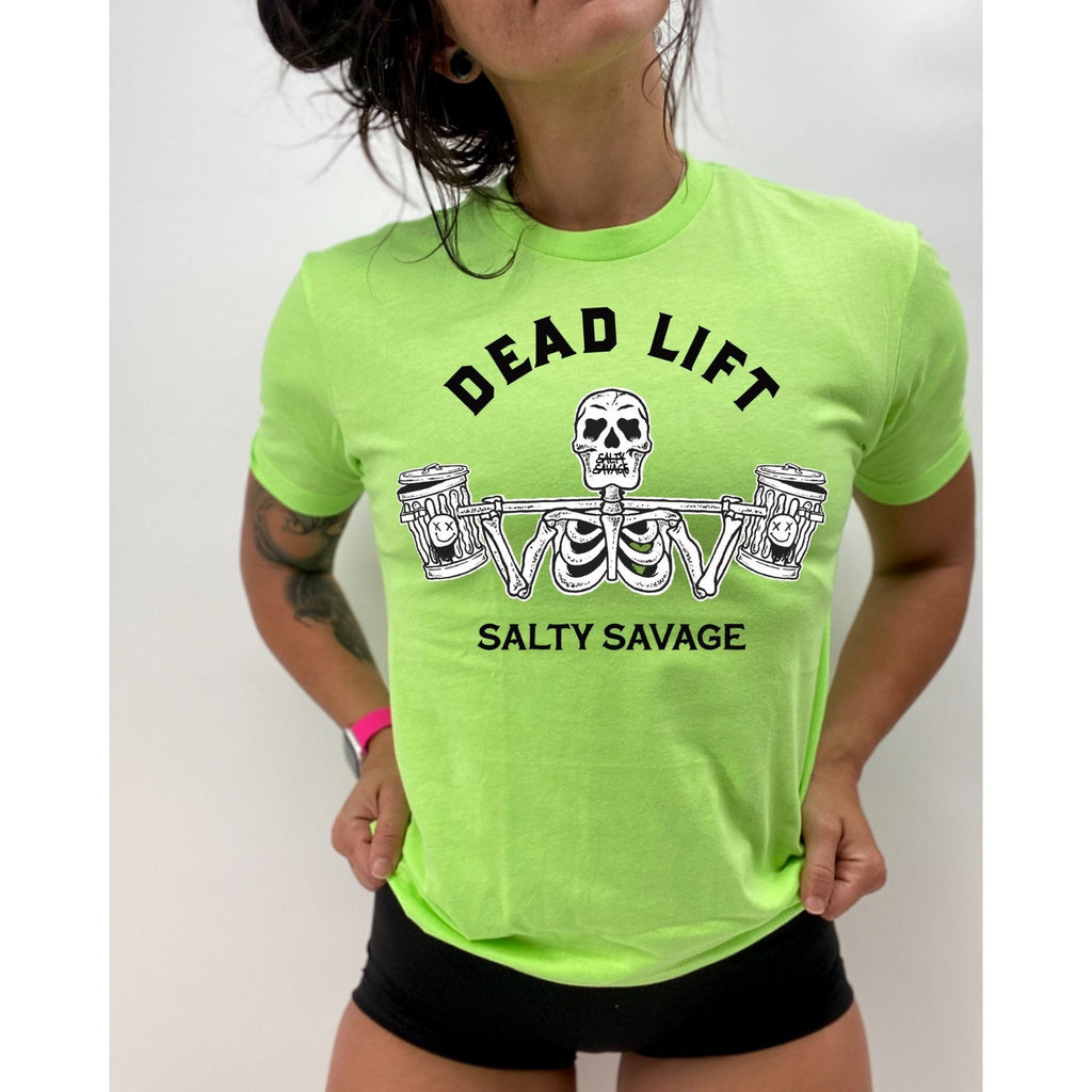 Salty Savage Unisex Garbage "DEAD LIFT" Tee | Neon Green - Salty Savage - Tee