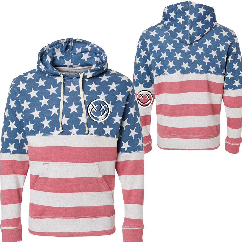 Salty Savage Unisex "OG Smile" Stars and Stripes Lounge Hoodie | Basic | Seeing Double | American Flag - Salty Savage - Outerwear