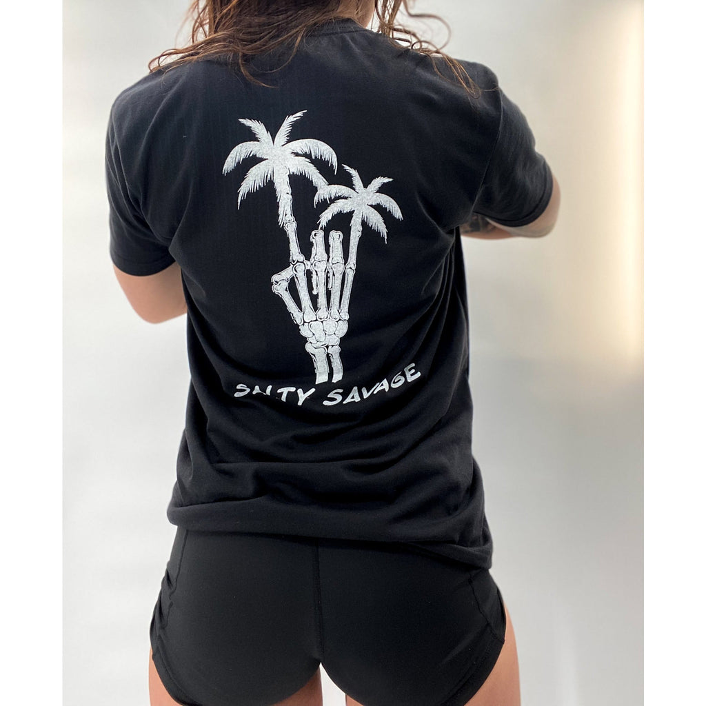 Salty Savage Unisex "Rock On" Tee | Business in the Front, Party in the Back Edition | Black/White - Salty Savage - Tees