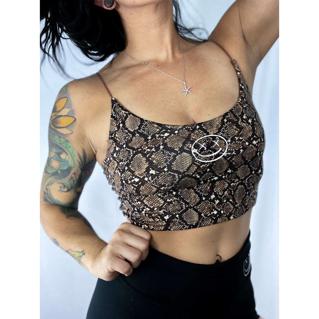 Salty Savage™ Ladies Cami Crop Tank Top | Snake Skin Print