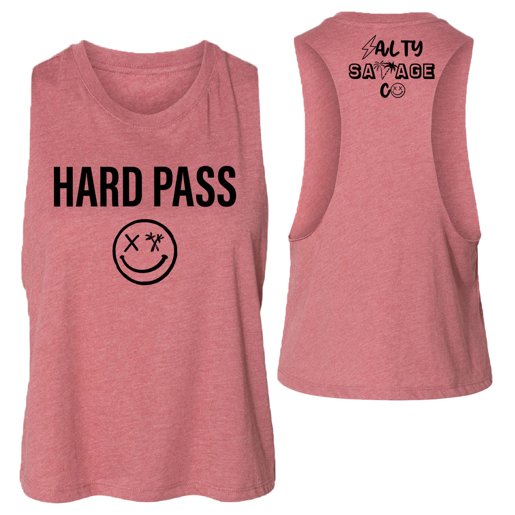 Salty Savage - Ladies Top Relaxed Fit Lightweight Flowy Workout Muscle Cropped Tank loose fit Hard Pass