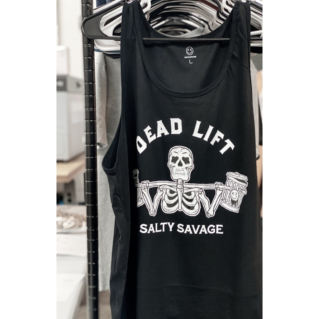 Salty Savage™ Men's Garbage “DEAD LIFT” Tank | Black