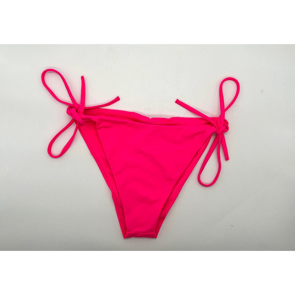 Salty Savage Ladies Spliced Smile Cheeky Tie Bikini Bottom | Neon Pink - Salty Savage - Ladies Swim
