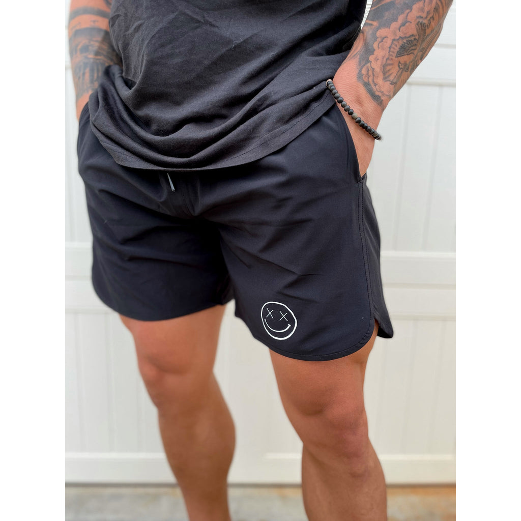 Salty Savage OG Smile Wave Cut Hybrid Training Shorts | Black - Salty Savage - Dudes Shorts