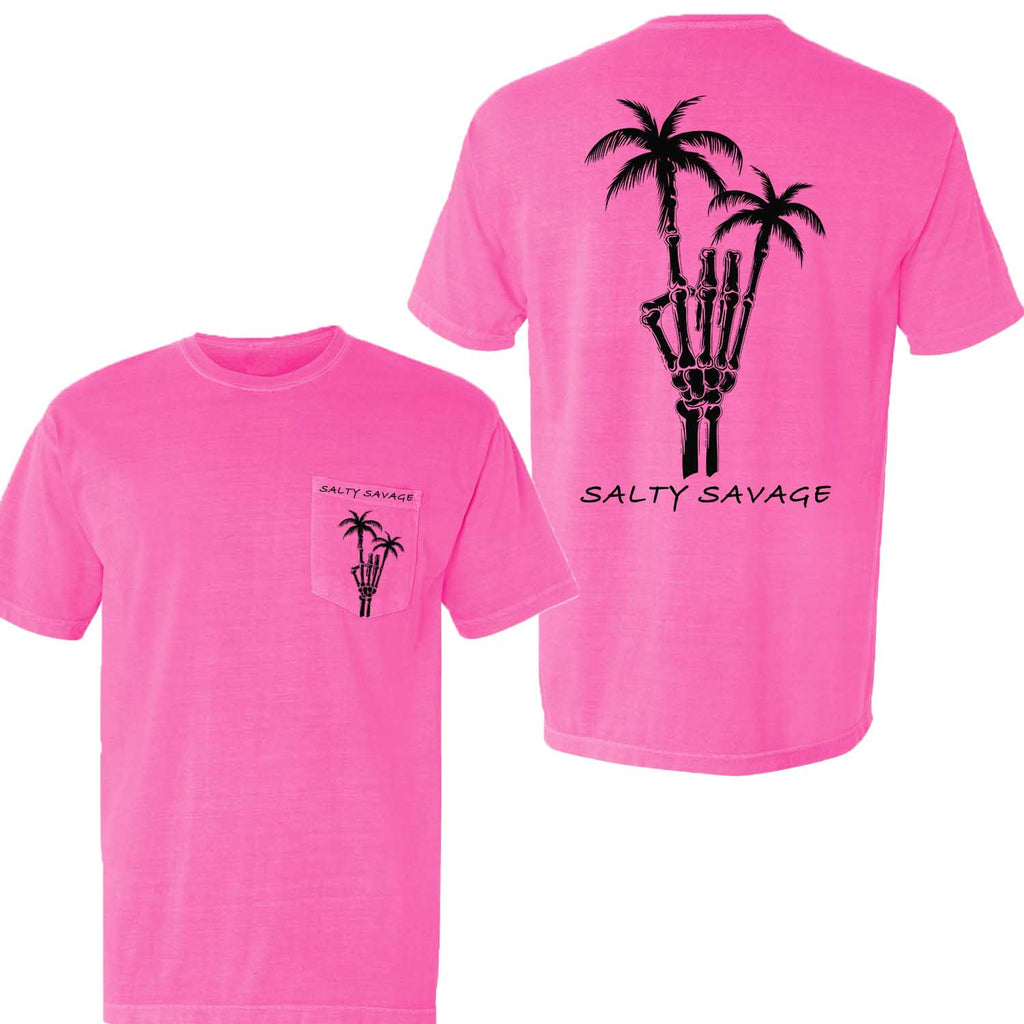 Salty Savage "Rock On" Pocket Tee | Business in the Front, Party in the Back | Color Options/Black - Salty Savage - Tee