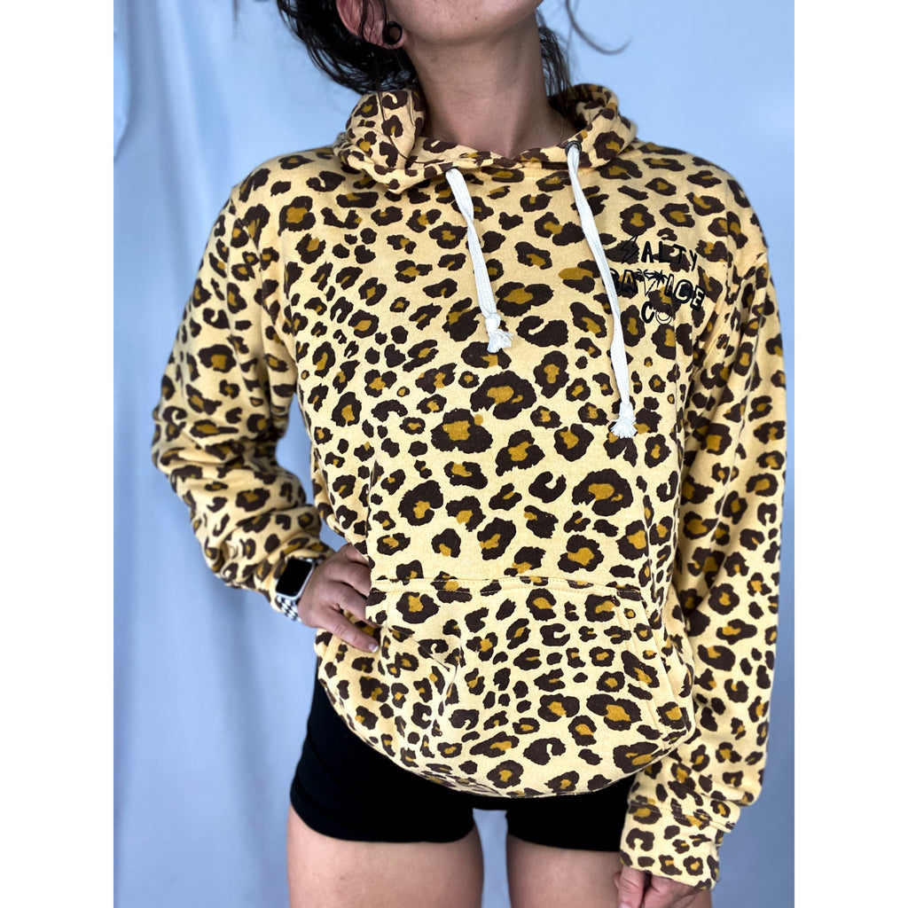 Salty Savage Unisex 90’s Edition Fleece Hoodie | Basic | Brown Leopard Print - Salty Savage - Outerwear