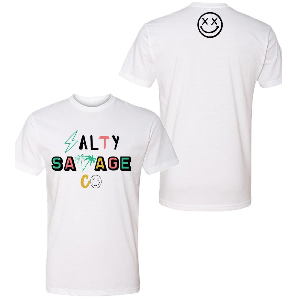 Salty Savage Unisex "90’s Summer" Tee | In Your Face | White/Multi - Salty Savage - Tee
