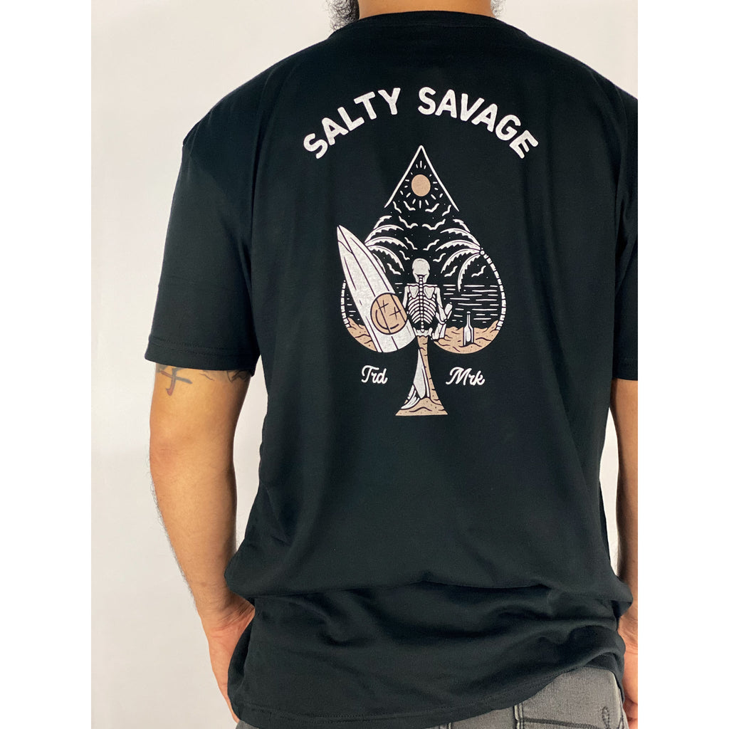 Salty Savage Unisex Beach Spade Skeleton Tee | Mix Up | Black - Salty Savage - Tee