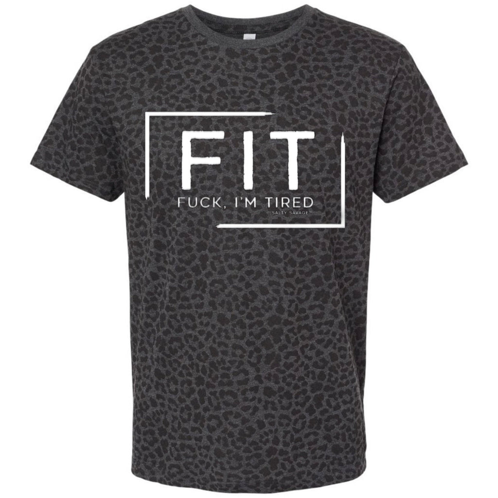 Salty Savage Unisex "FIT" Tee | In Your Face | Black Leopard/White - Salty Savage - Tee