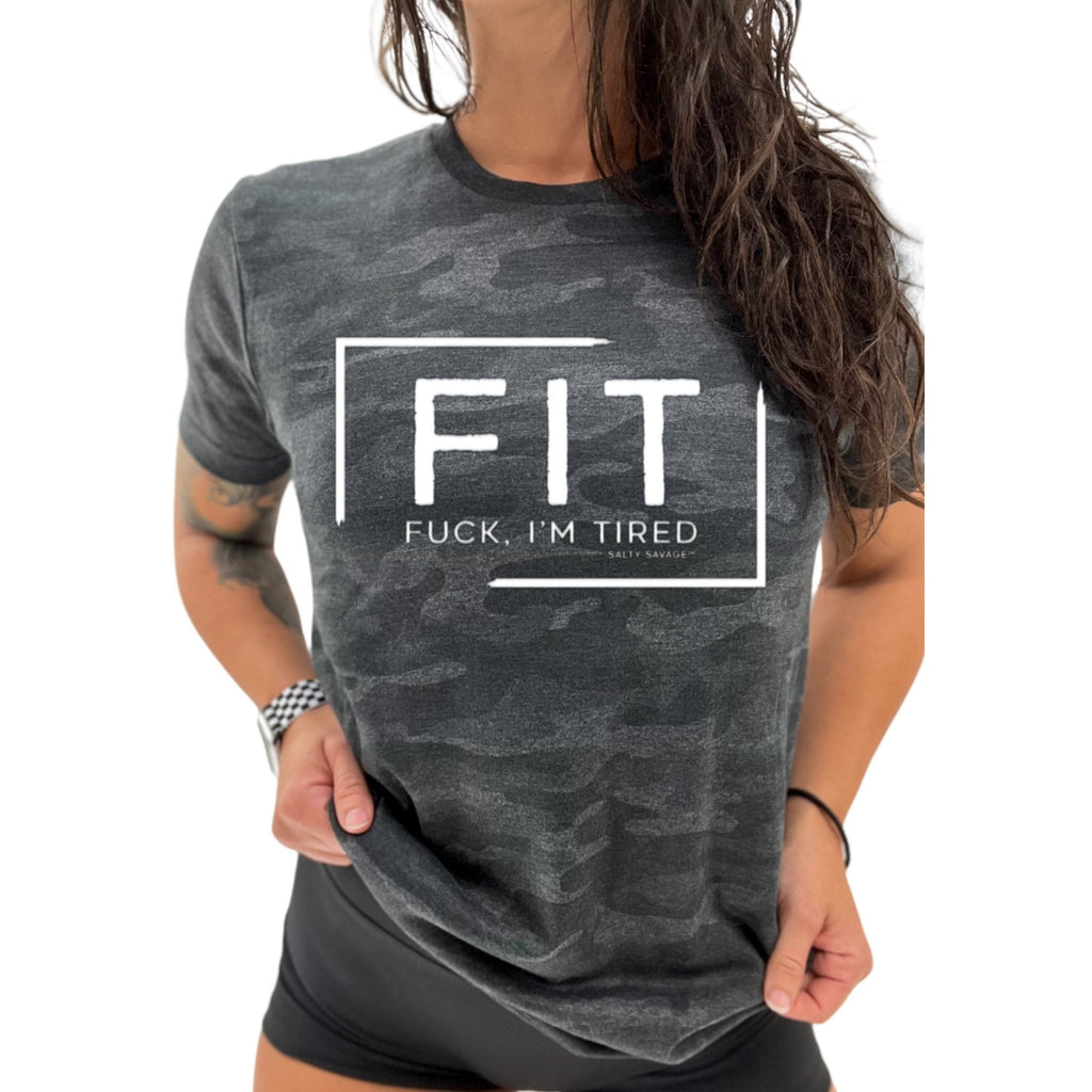 Salty Savage Unisex "FIT" Tee | In Your Face | Storm Camo/White - Salty Savage - Tee