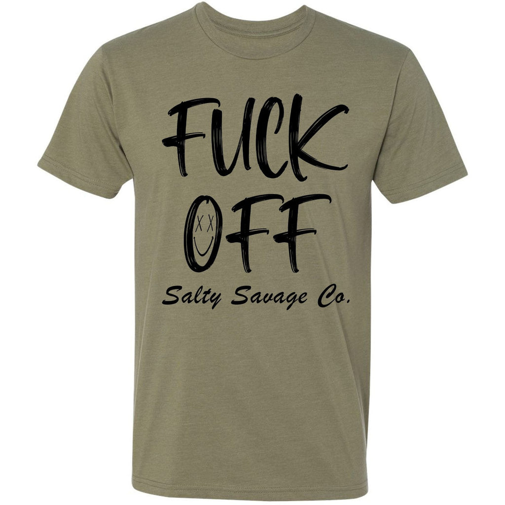 Salty Savage Unisex “FUCK OFF” Tee | In Your Face Edition | Olive /Black - Salty Savage - Tee