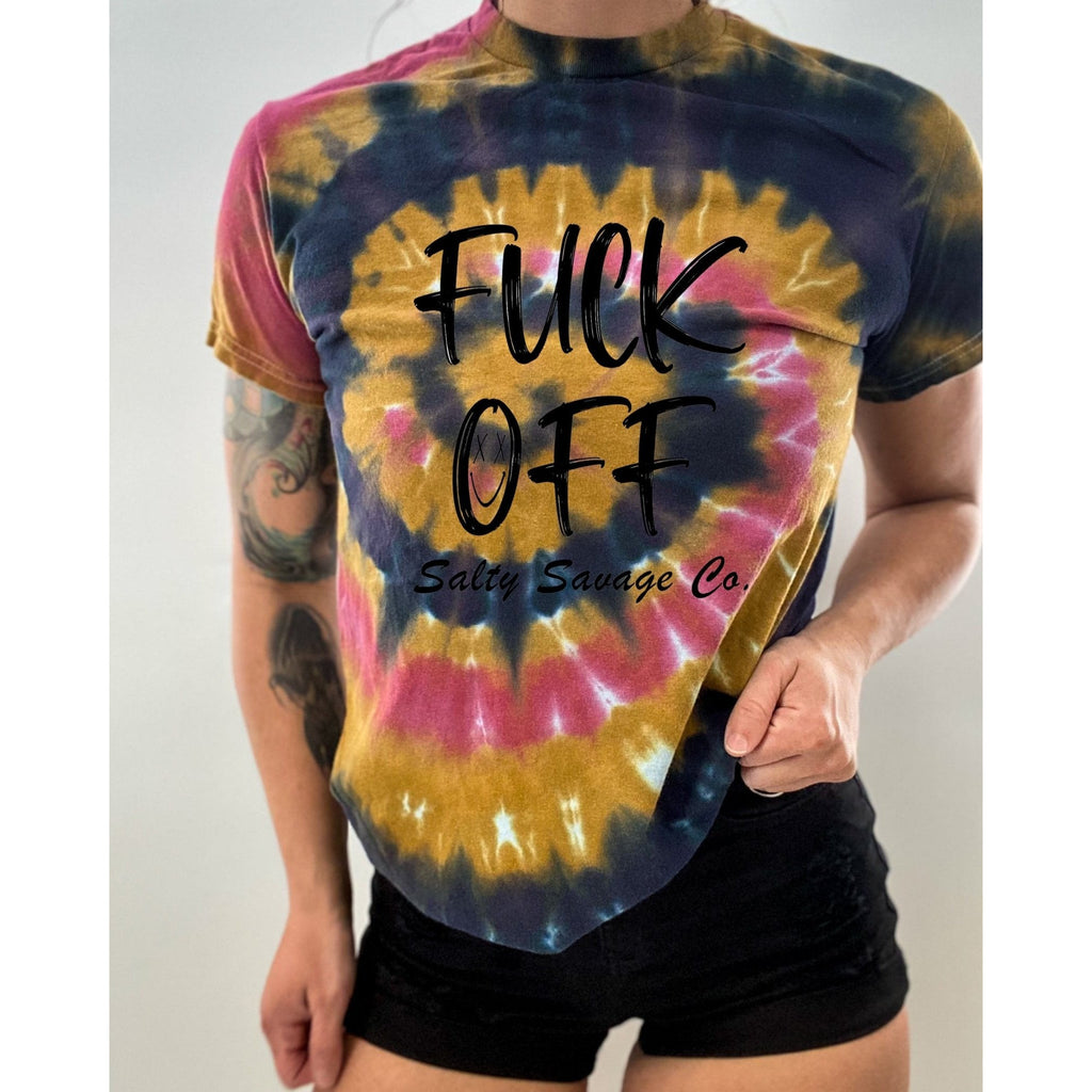 Salty Savage Unisex “FUCK OFF” Tee | In Your Face Edition | Rustic Tie Dye - Salty Savage - Tee