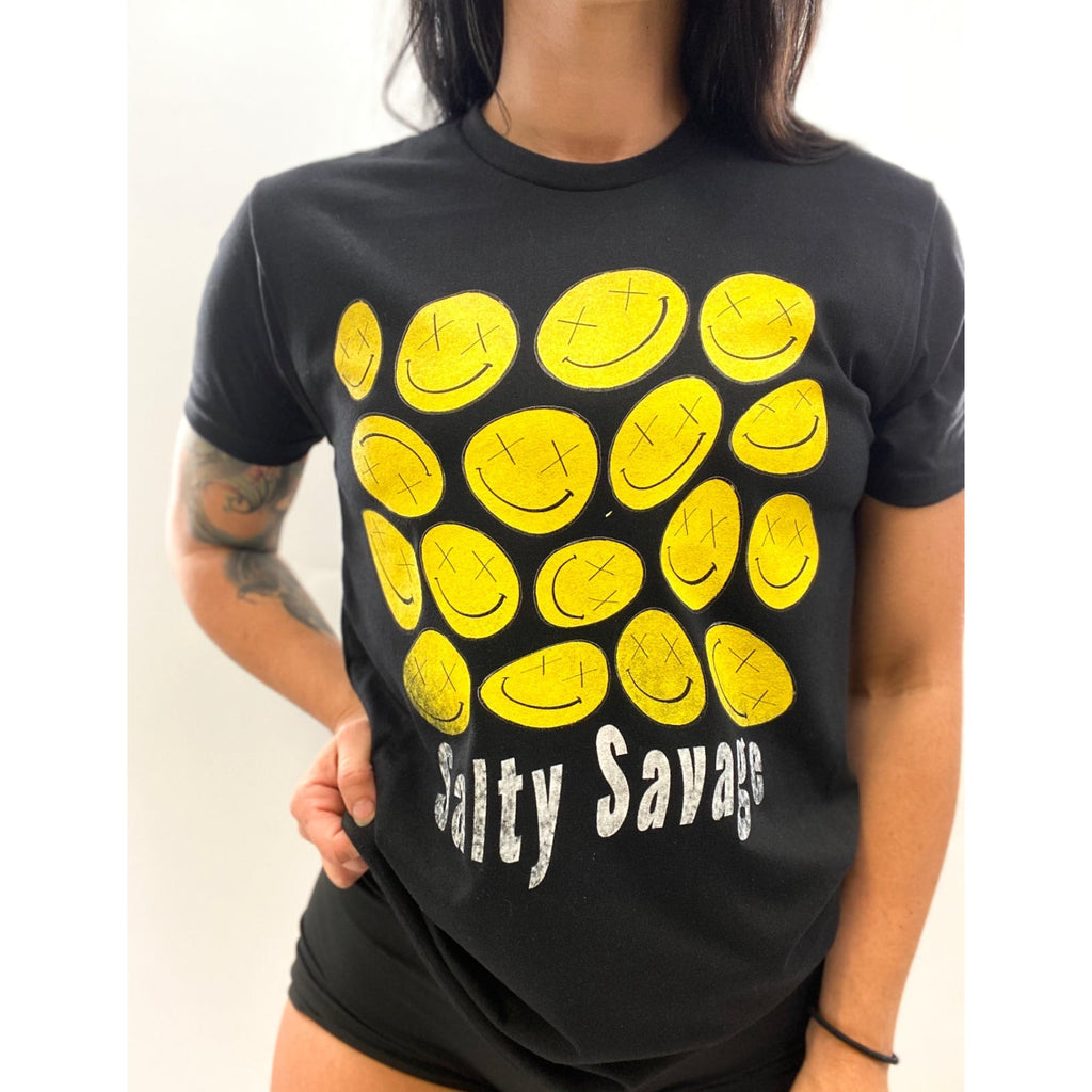 Salty Savage Unisex I’m So Wavy Yellow OG Smile Tee | Black/Yellow - Salty Savage - Tee
