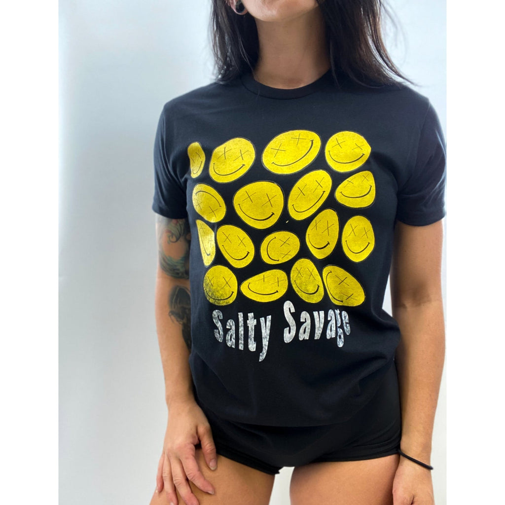 Salty Savage Unisex I’m So Wavy Yellow OG Smile Tee | Black/Yellow - Salty Savage - Tee