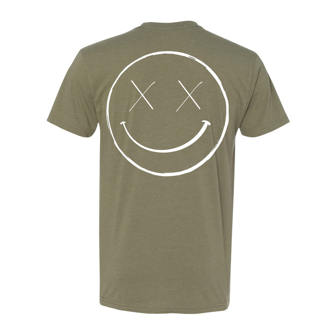 Salty Savage Unisex OG Smile Business in the Front, Party in the Back Tee | Olive/White - Salty Savage - Tee