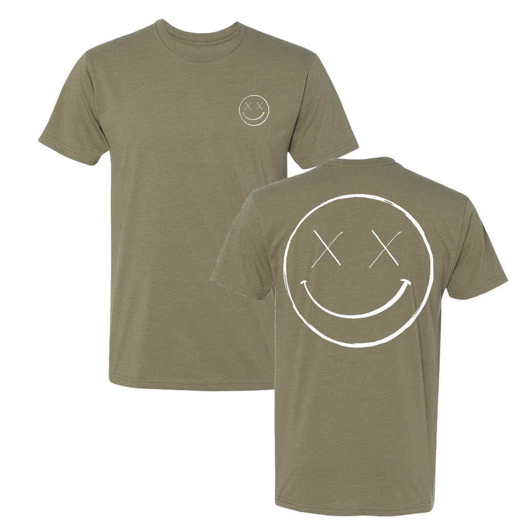 Salty Savage Unisex OG Smile Business in the Front, Party in the Back Tee | Olive/White - Salty Savage - Tee