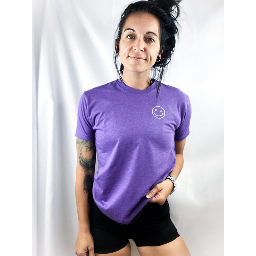 Salty Savage Unisex OG Smile | Business in the Front, Party in the Back Tee | Purple/White - Salty Savage - Tee
