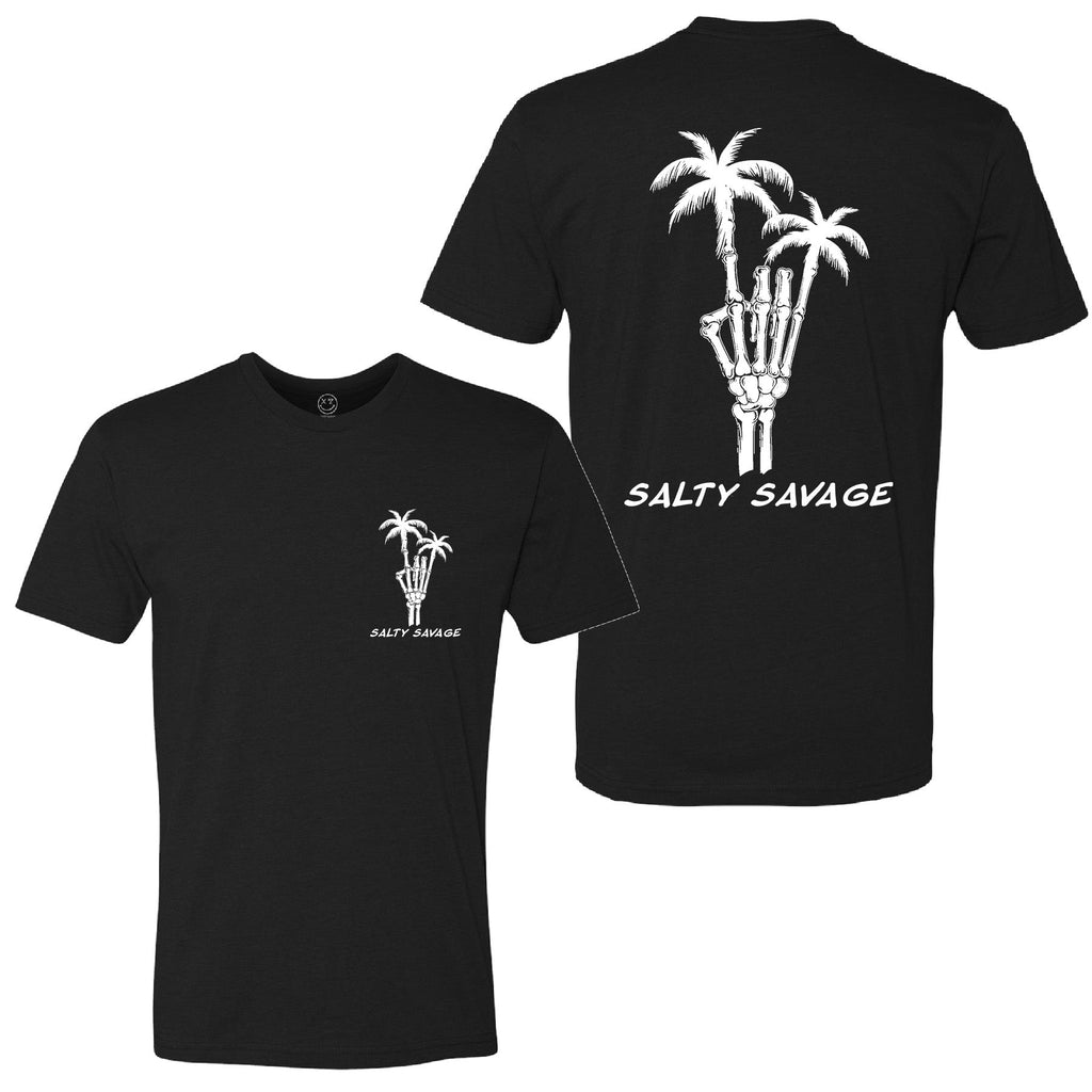 Salty Savage Unisex "Rock On" Tee | Business in the Front, Party in the Back Edition | Black/White - Salty Savage - Tees