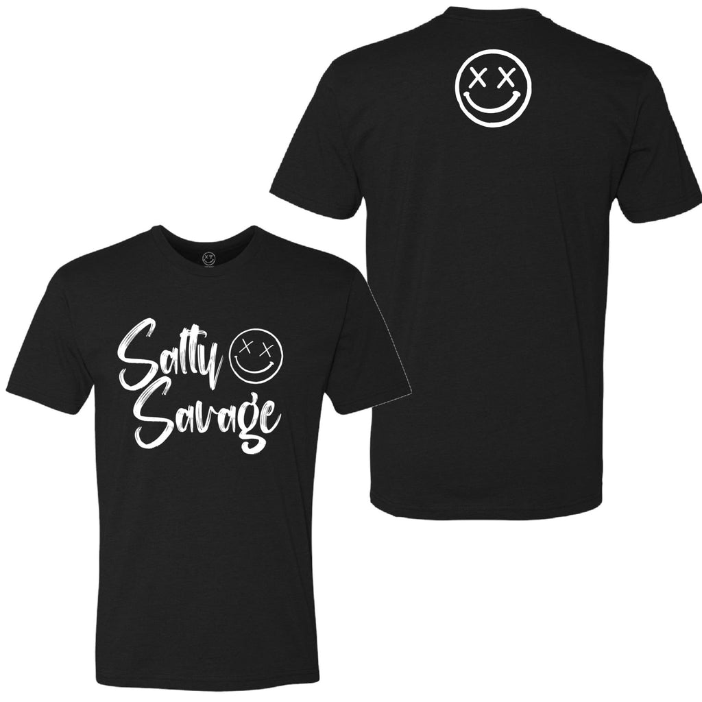 Salty Savage Unisex Signature OG Smile Tee | Black/White - Salty Savage - Tees