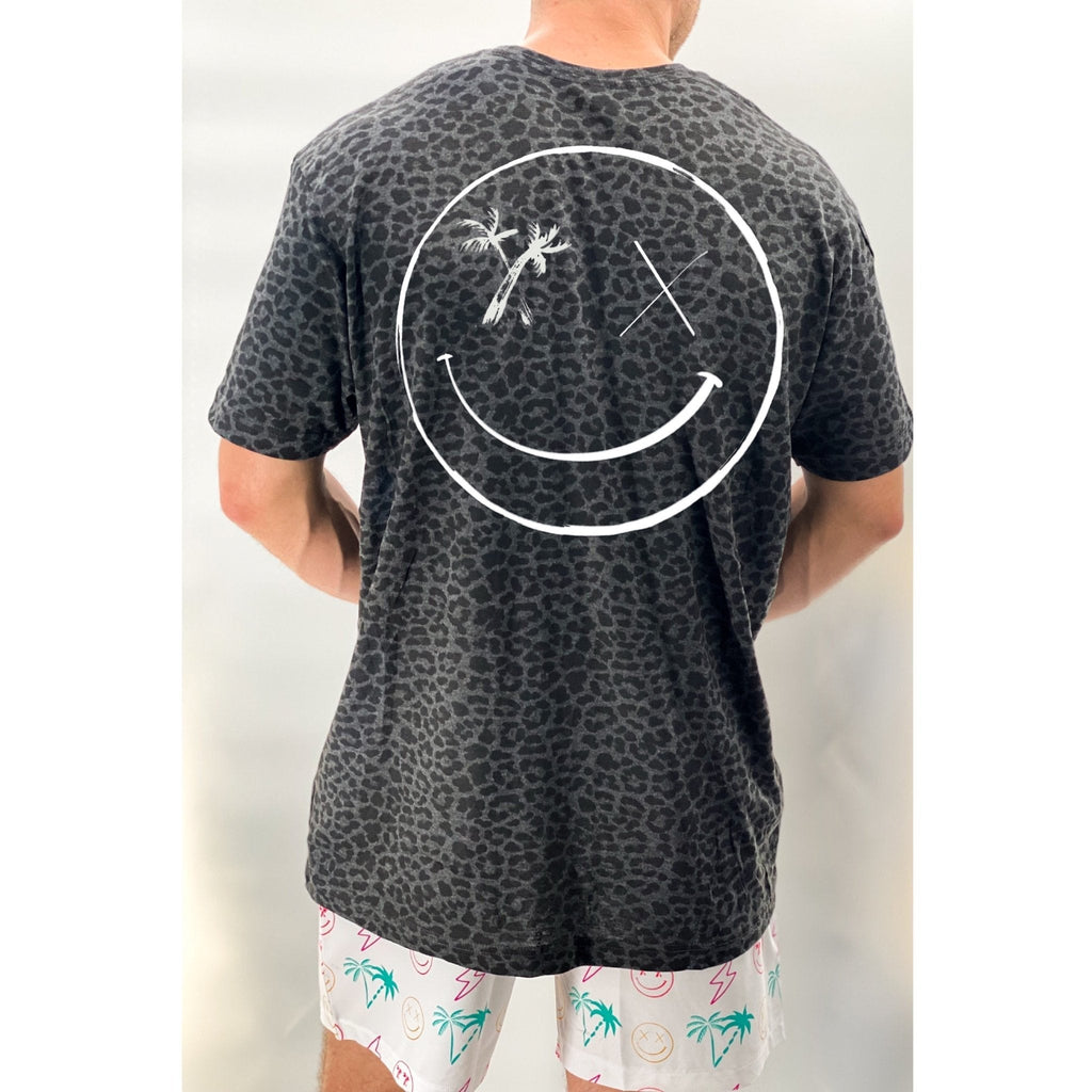 Salty Savage Unisex "Spliced Smile" Tee | Business in the Front, Party in the Back | Black Leopard - Salty Savage - Tee