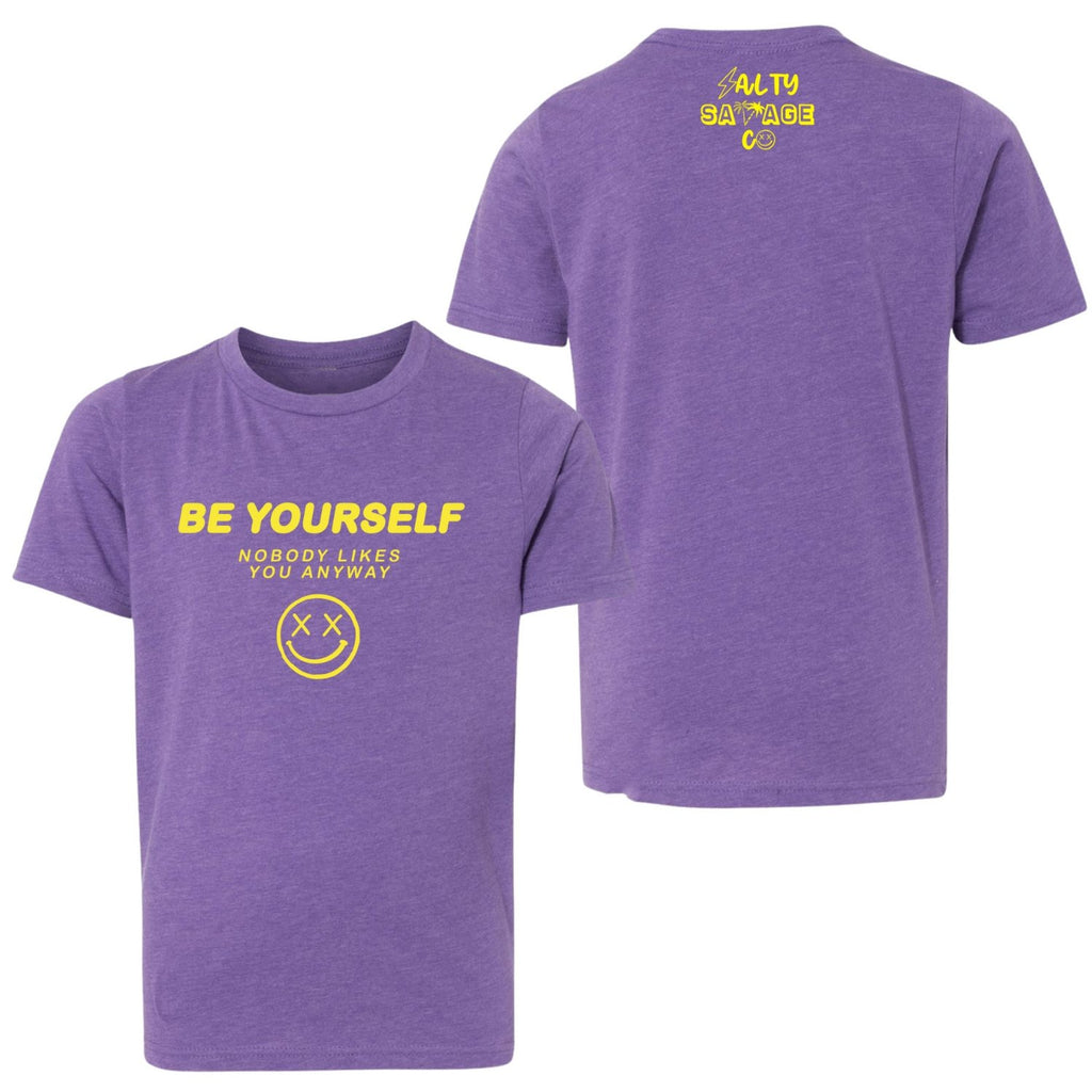 Salty Savage Unisex YOUTH “Be Yourself” Tee | In Your Face | Yellow - Salty Savage - Kidz Tops