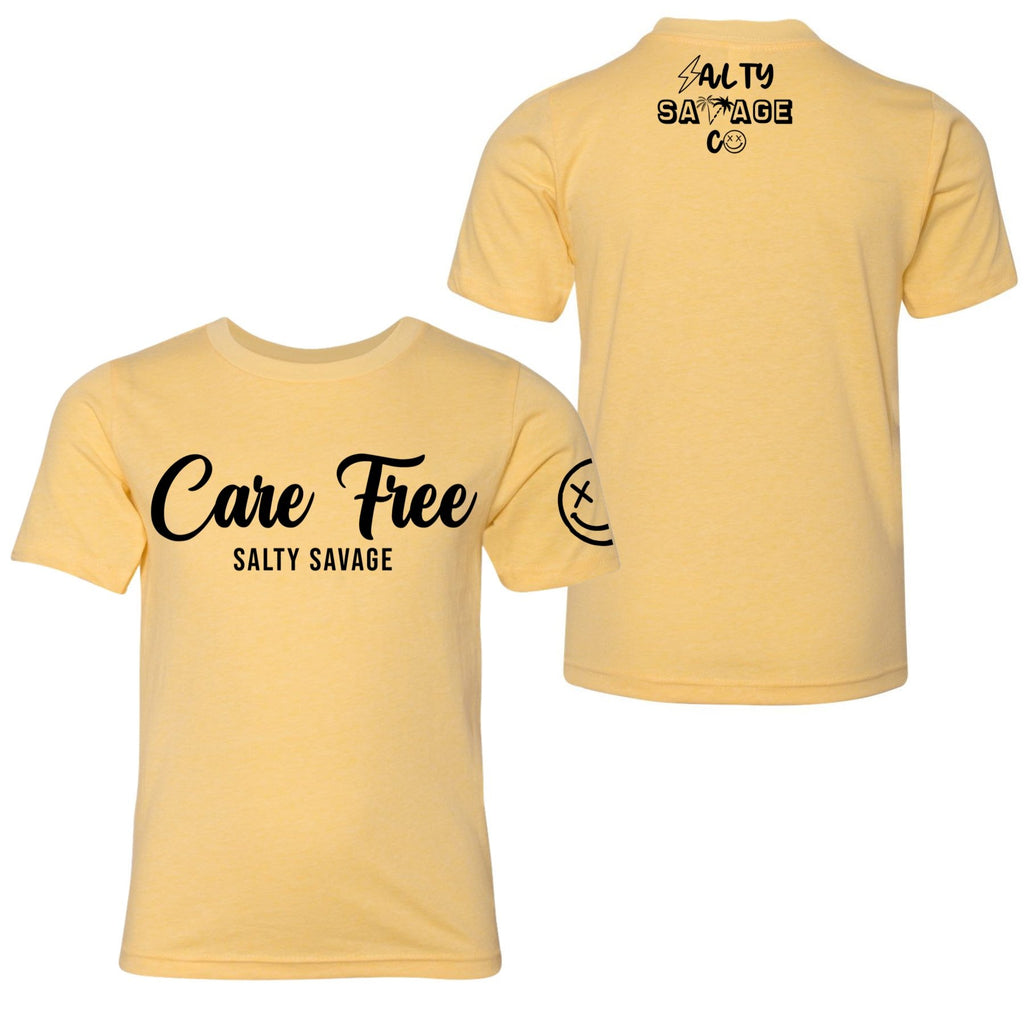 Salty Savage Unisex YOUTH “Care Free” Tee | In Your Face - Salty Savage - Kidz Tops