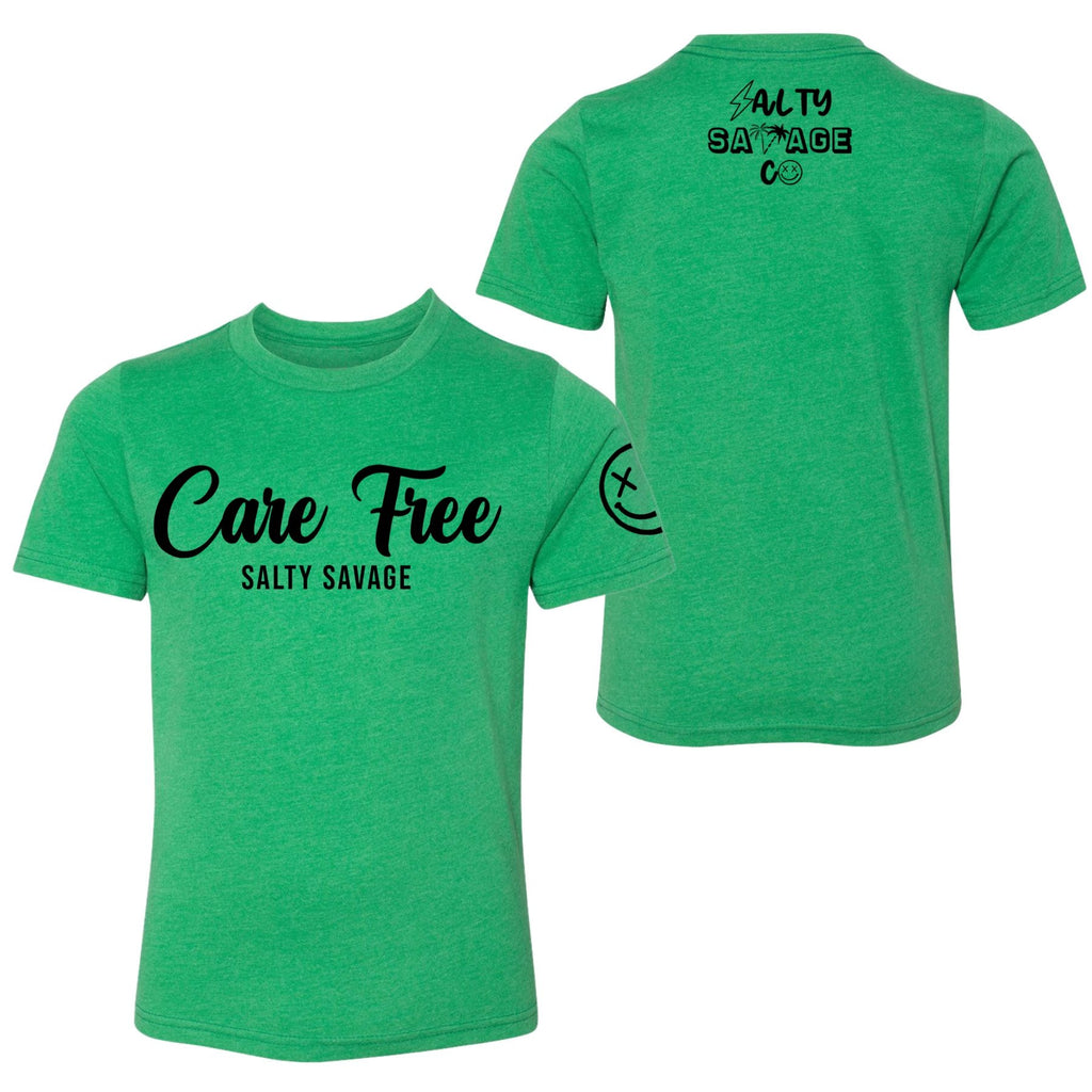 Salty Savage Unisex YOUTH “Care Free” Tee | In Your Face - Salty Savage - Kidz Tops