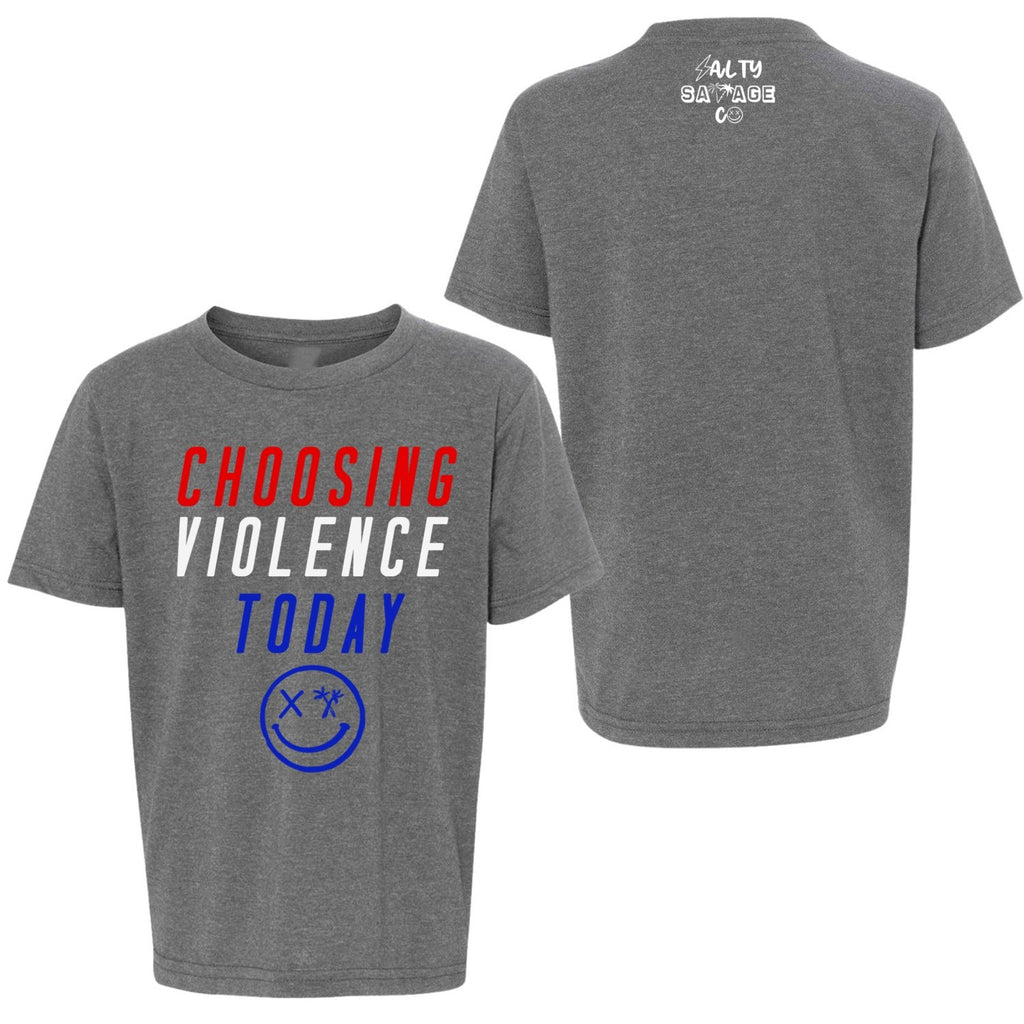 Salty Savage Unisex YOUTH “CHOOSING VIOLENCE TODAY” Tee | In Your Face | RWB - Salty Savage - Kidz Tops