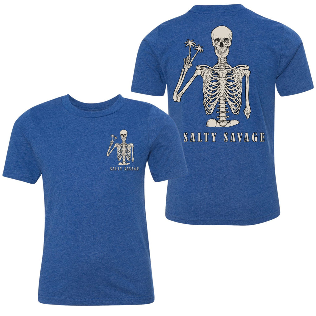 Salty Savage Unisex YOUTH “PEACE SKELETON ” Tee | Business in the Front Party In the Back - Salty Savage - Kidz Tops