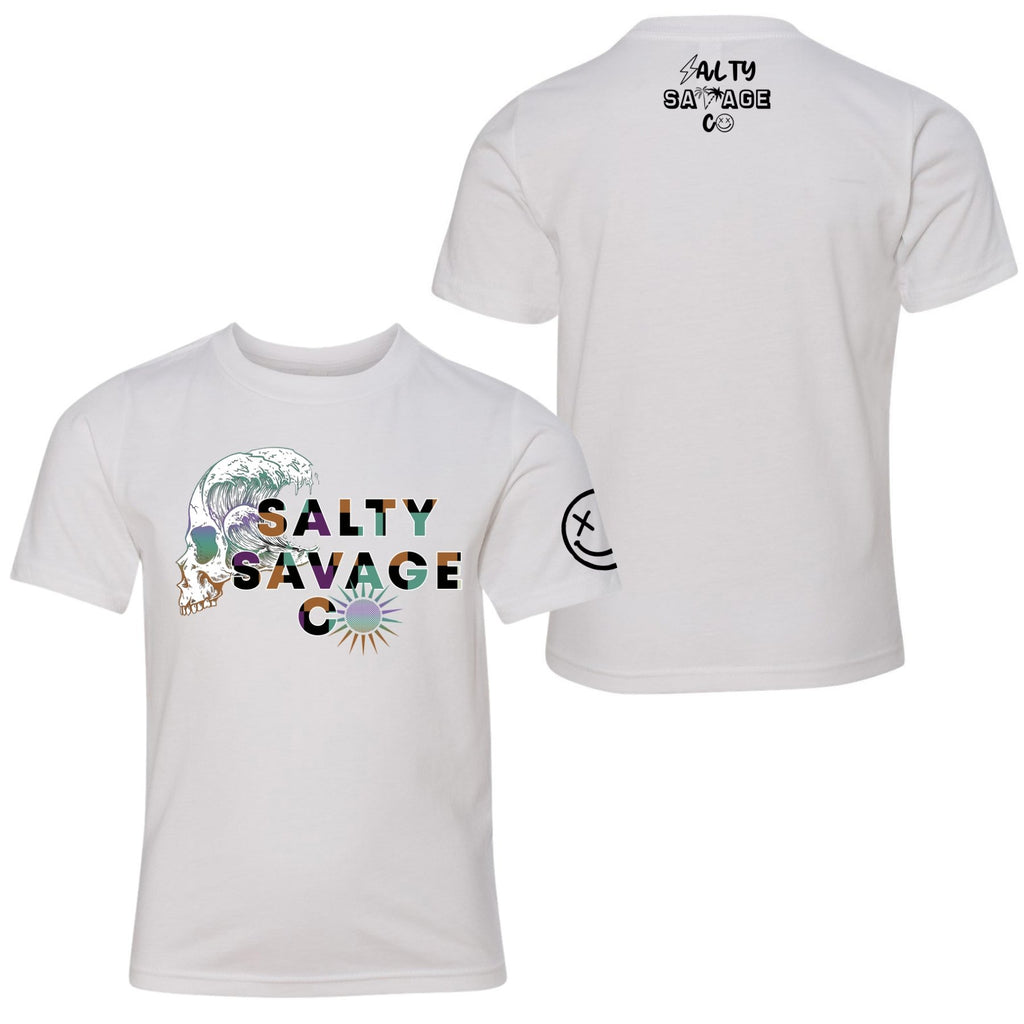 Salty Savage Unisex YOUTH “Skull Wave” Tee | In Your Face - Salty Savage - Kidz Tops